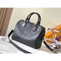 Louis Vuitton Women Speedy Bandoulière 25 Handbag Black Embossed Supple Grained Cowhide Leather (5)