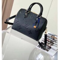 Louis Vuitton Women Speedy Bandoulière 25 Handbag Black Embossed Supple Grained Cowhide Leather (5)
