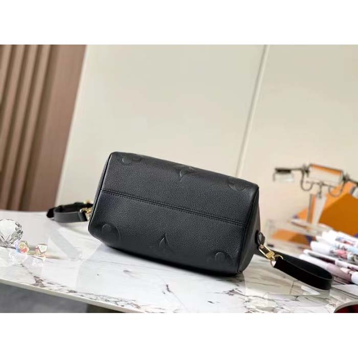 Louis Vuitton Women Speedy Bandoulière 25 Handbag Black Embossed Supple Grained Cowhide Leather (9)