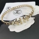 Collana Chanel CC da donna in metallo oro rutenio