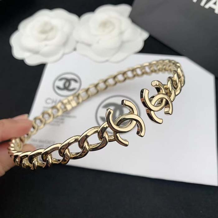 Chanel Women CC Necklace Metal Gold Ruthenium (2)