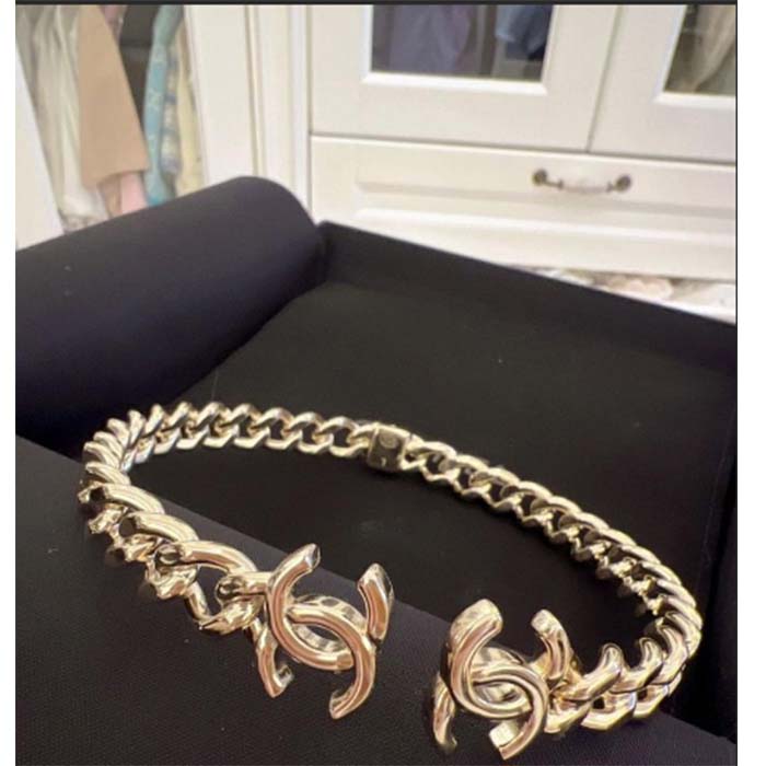Chanel Women CC Necklace Metal Gold Ruthenium (3)