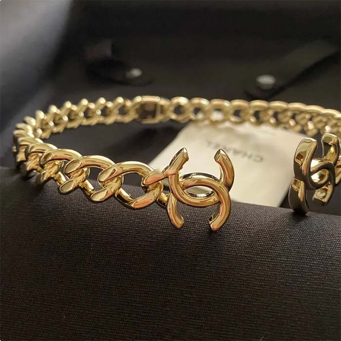 Chanel Women CC Necklace Metal Gold Ruthenium (5)