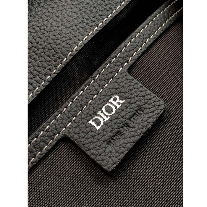 Dior CD Unisex Maxi Gallop Backpack Black Grained Calfskin Rigid Top Handle (10)