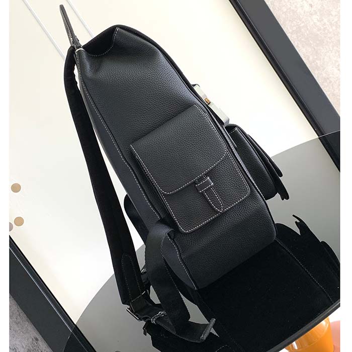 Dior CD Unisex Maxi Gallop Backpack Black Grained Calfskin Rigid Top Handle (3)