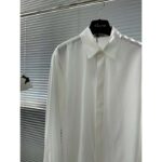 Dior Women CD Diamond Shirt White Silk-Blend Jacquard All-Over Shirttail Hem Viscose Silk – Image 4