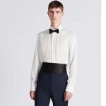 Dior Men CD Diamond Shirt White Silk-Blend Jacquard All-Over Shirttail Hem Viscose Silk - Image 10