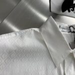 Dior Women CD Diamond Shirt White Silk-Blend Jacquard All-Over Shirttail Hem Viscose Silk – Image 9