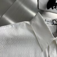 Dior Men CD Diamond Shirt White Silk-Blend Jacquard All-Over Shirttail Hem Viscose Silk (3)