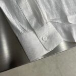 Dior Women CD Diamond Shirt White Silk-Blend Jacquard All-Over Shirttail Hem Viscose Silk – Image 8