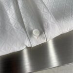 Dior Women CD Diamond Shirt White Silk-Blend Jacquard All-Over Shirttail Hem Viscose Silk – Image 7