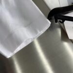 Dior Men CD Diamond Tears Short-Sleeved Shirt White Cotton Piqué Cotton Straight Hem Side Vents – Image 8