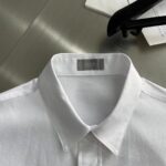 Dior Men CD Diamond Tears Short-Sleeved Shirt White Cotton Piqué Cotton Straight Hem Side Vents – Image 5