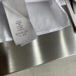 Dior Men CD Diamond Tears Short-Sleeved Shirt White Cotton Piqué Cotton Straight Hem Side Vents – Image 7