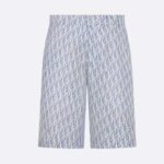 Dior Men CD Dior Oblique Bermuda Shorts Blue Striped Silk Twill