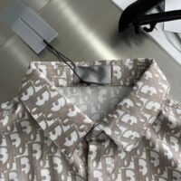 Dior Men CD Dior Oblique Short-Sleeved Shirt Beige Silk Twill (8)