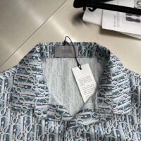 Dior Men CD Dior Oblique Short-Sleeved Shirt Blue Striped Silk Twill (7)