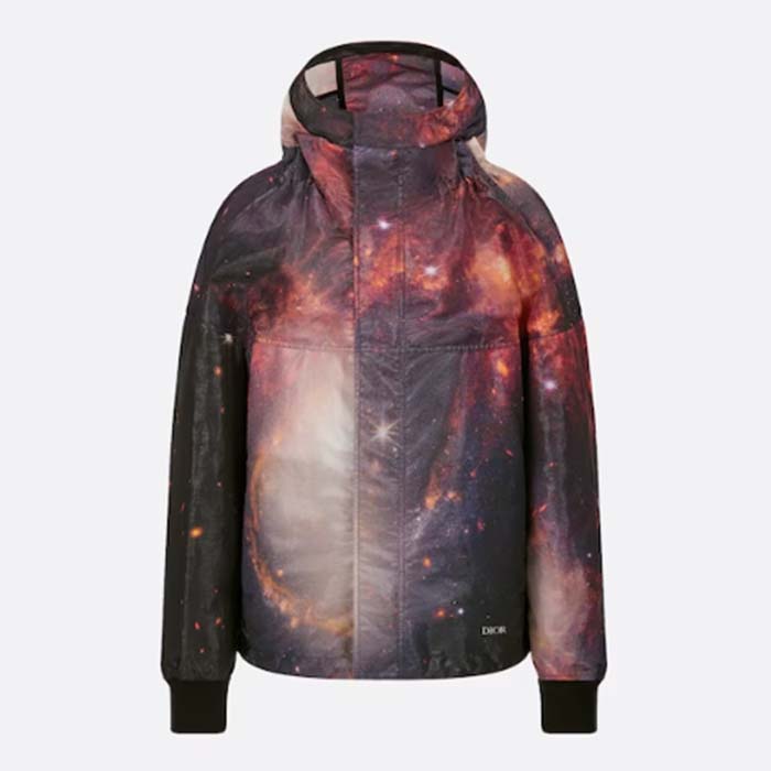 Dior Men CD Hooded Blouson Multicolor Technical Fabric All-Over Astral