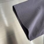 Dior Women CD Relaxed-Fit T-Shirt Gray Slub Cotton Jersey Ribbed Crew Neck - Imagen 8