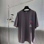 Dior Women CD Relaxed-Fit T-Shirt Gray Slub Cotton Jersey Ribbed Crew Neck - Imagen 2