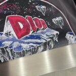 Dior Women CD Relaxed-Fit T-Shirt Gray Slub Cotton Jersey Ribbed Crew Neck - Imagen 5