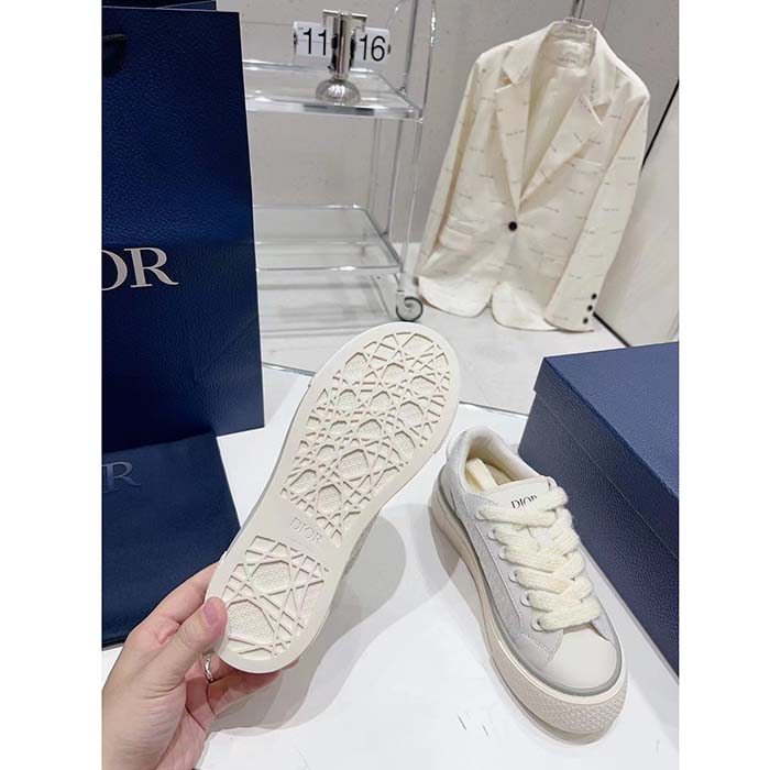 Dior Unisex CD B33 Sneaker White Smooth Calfskin Dior Oblique Jacquard (2)