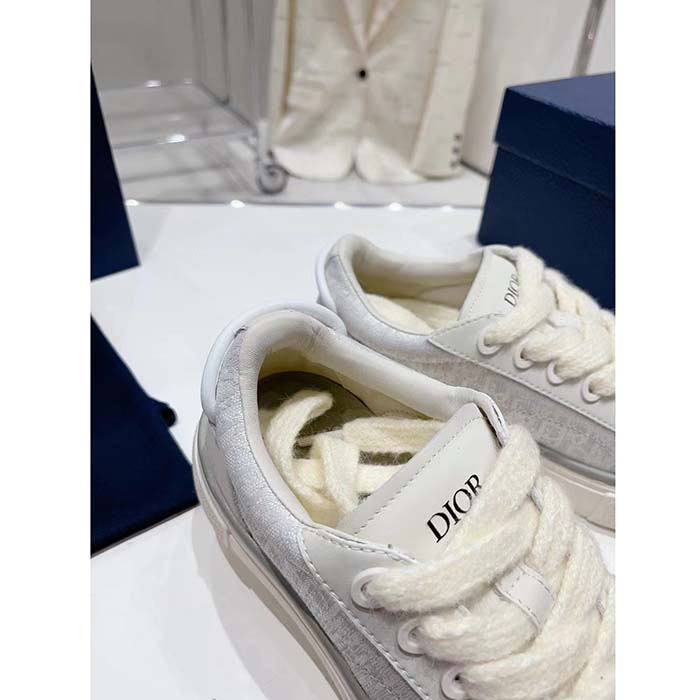 Dior Unisex CD B33 Sneaker White Smooth Calfskin Dior Oblique Jacquard (7)