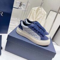 Dior Unisex CD Dior B33 Sneaker Navy Blue Dior Oblique Jacquard Suede (8)