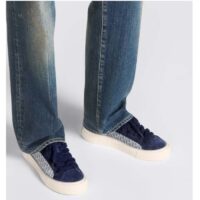 Dior Unisex CD Dior B33 Sneaker Navy Blue Dior Oblique Jacquard Suede (8)