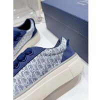 Dior Unisex CD Dior B33 Sneaker Navy Blue Dior Oblique Jacquard Suede (8)