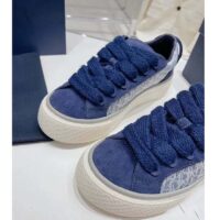 Dior Unisex CD Dior B33 Sneaker Navy Blue Dior Oblique Jacquard Suede (8)