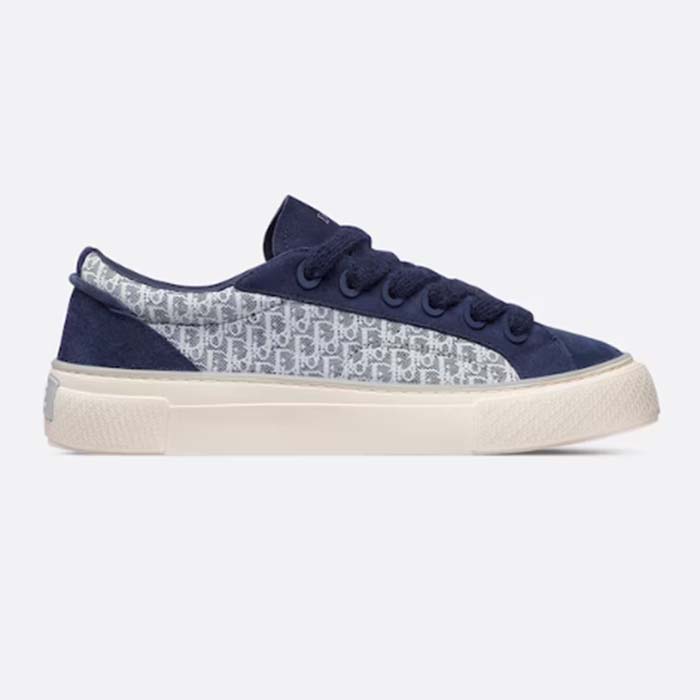 Dior Unisex CD Dior B33 Sneaker Navy Blue Dior Oblique Jacquard Suede