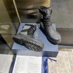 Dior Unisex CD Dior Garden Ankle Boot Beige Black Oblique Jacquard Black Rubber - Image 5