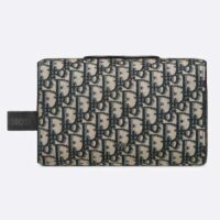 Dior Unisex CD Dior Lingot Toiletry Case Beige Black Oblique Jacquard Grained Calfskin (12)