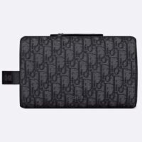 Dior Unisex CD Dior Lingot Toiletry Case Black Dior Oblique Jacquard Grained Calfskin (1)