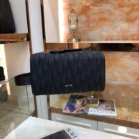 Dior Unisex CD Dior Lingot Toiletry Case Black Dior Oblique Jacquard Grained Calfskin (1)