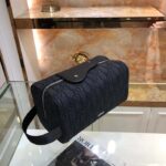 Dior Unisex CD Dior Lingot Toiletry Case Black Dior Oblique Jacquard Grained Calfskin – Image 5