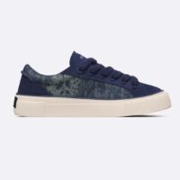 Dior Unisex CD Dior Tears B33 Sneaker Blue Oblique Denim Peace Sign Navy Blue Suede