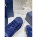 Dior Unisex CD Dior Tears B33 Sneaker Blue Oblique Denim Peace Sign Navy Blue Suede - Imagen 9