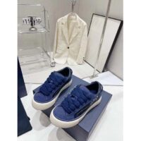 Dior Unisex CD Dior Tears B33 Sneaker Blue Oblique Denim Peace Sign Navy Blue Suede (6)