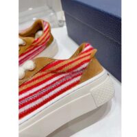 Dior Unisex CD Dior Tears B33 Sneaker Red Multicolor Mohair Brown Suede (4)