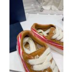 Dior Unisex CD Dior Tears B33 Sneaker Red Multicolor Mohair Brown Suede - Image 10