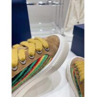 Dior Unisex CD Dior Tears B33 Sneaker Yellow Multicolor Mohair Brown Suede (10)