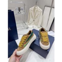 Dior Unisex CD Dior Tears B33 Sneaker Yellow Multicolor Mohair Brown Suede (10)