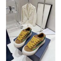 Dior Unisex CD Dior Tears B33 Sneaker Yellow Multicolor Mohair Brown Suede (10)