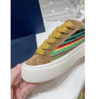 Dior Unisex CD Dior Tears B33 Sneaker Yellow Multicolor Mohair Brown Suede (10)