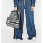 Dior Unisex CD DiorTravel Backpack Blue Dior Oblique Jacquard – Image 13