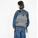 Dior Unisex CD DiorTravel Backpack Blue Dior Oblique Jacquard – Image 12