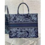 Dior Unisex CD Medium Book Tote Denim Blue Toile De Jouy Embroidery - immagine 3