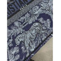 Dior Unisex CD Medium Book Tote Denim Blue Toile De Jouy Embroidery (7)